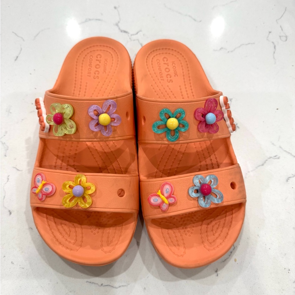 CROCS Women Sandals with Floral Charms